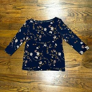 Ann Taylor floral 3/4 sleeve blouse